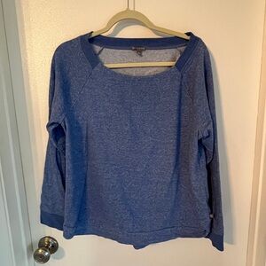 T by TALBOTS Heathered Blue Scoop Neck Sweatshirt Size L